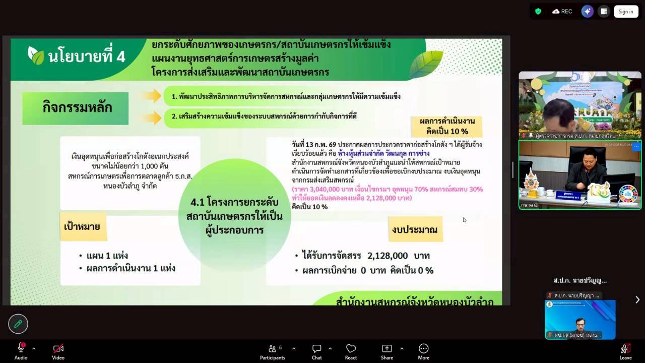 title - ผู้ตรวจราชการ ส.ป.ก. เข้าร่วมการประชุมตรวจติดตามการดำเนินงานตามแผนการตรวจราชการ ของผู้ตรวจราชการกระทรวงเกษตรและสหกรณ์ ประจำปีงบประมาณ พ.ศ. 2569 รอบที่ 1 ในเขตตรวจราชการที่ 10 จังหวัดเลย และจังหวัดหนองบัวลำภู